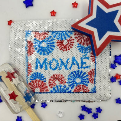 Custom USA Olympian Sublimation Sequin Zip Case