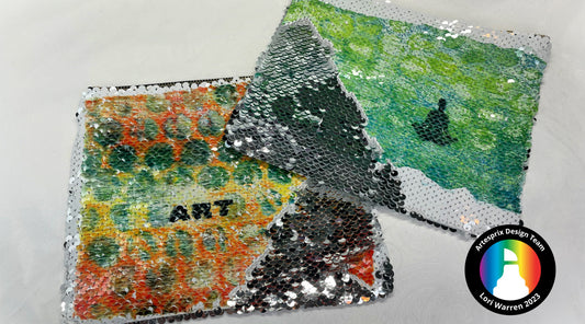 Artsy Sequin Iron-on-Ink Blank of the Month Zip Case