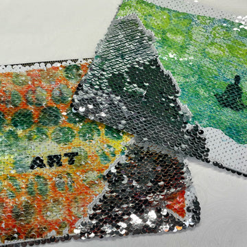 Artsy Sequin Iron-on-Ink Blank of the Month Zip Case