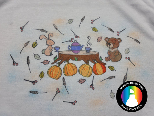 Fall Tea Party T-Shirt with Artesprix Sublimation & Trinity Stamps