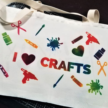 Iron-on-Ink I Love Crafts Custom Tote Bag