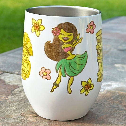 DIY Stamped Hula Girl Sublimation Tumbler with Artesprix