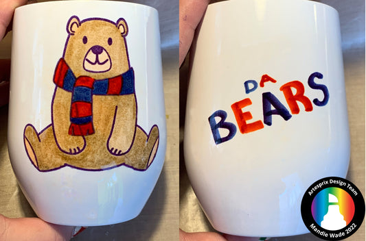 Da Bears Tumbler with Artesprix Markers