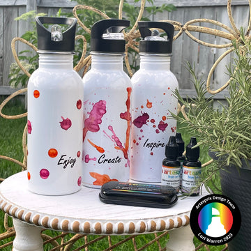 Iron-on-Ink Water Bottle Trio with Sublimation Stamp Ink Refills