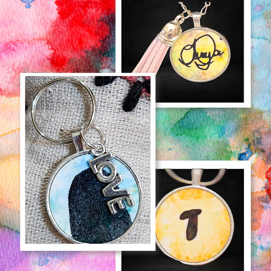 Custom Watercolor Jewelry Pendants with Iron-on-Ink