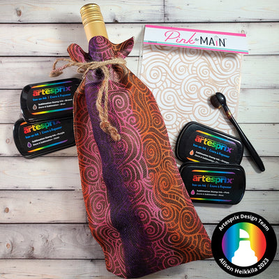 Curly Waves Wine Bag with Iron-on-Ink