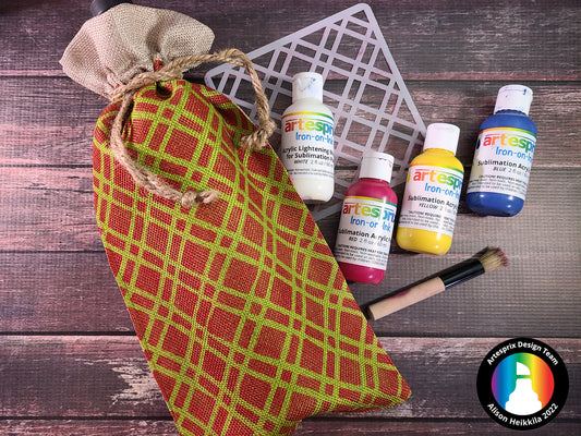 Plaid Holiday Wine Bag with Artesprix Iron-on-Ink