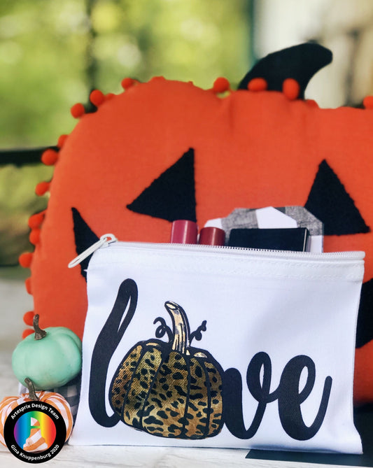 Iron-on-Ink Foiled Halloween Canvas Zip Case