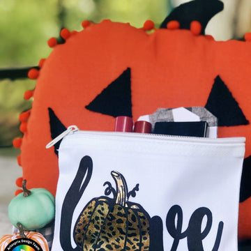Iron-on-Ink Foiled Halloween Canvas Zip Case