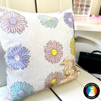 FLOWER POWER Artesprix Sequin Pillow!