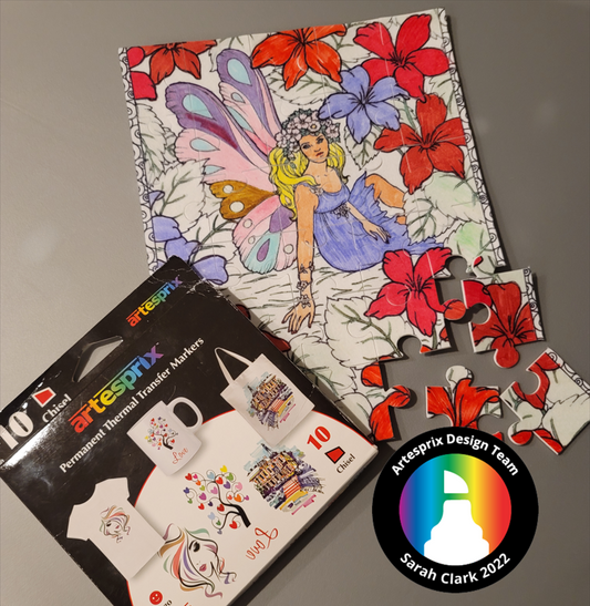DIY Coloring Blank of the Month Puzzle with Iron-on-Ink