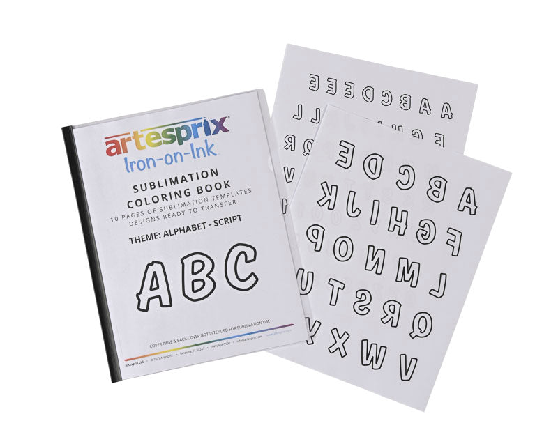Sublimation Coloring Book: Alphabet Script - Artesprix