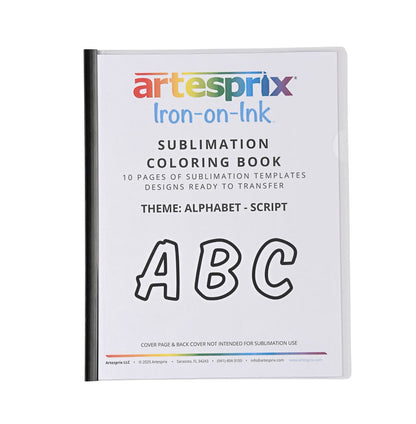 Sublimation Coloring Book: Alphabet Script - Artesprix