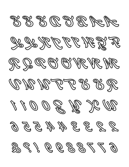 Sublimation Coloring Book: Alphabet Script