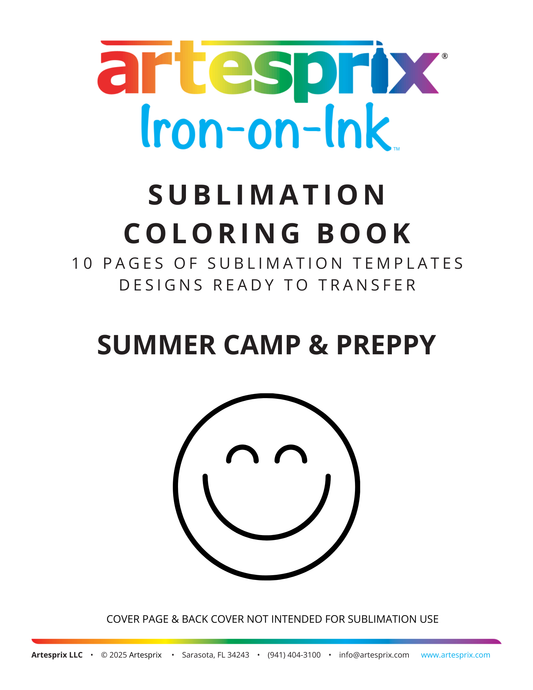 Sublimation Coloring Book: Summer Camp & Preppy