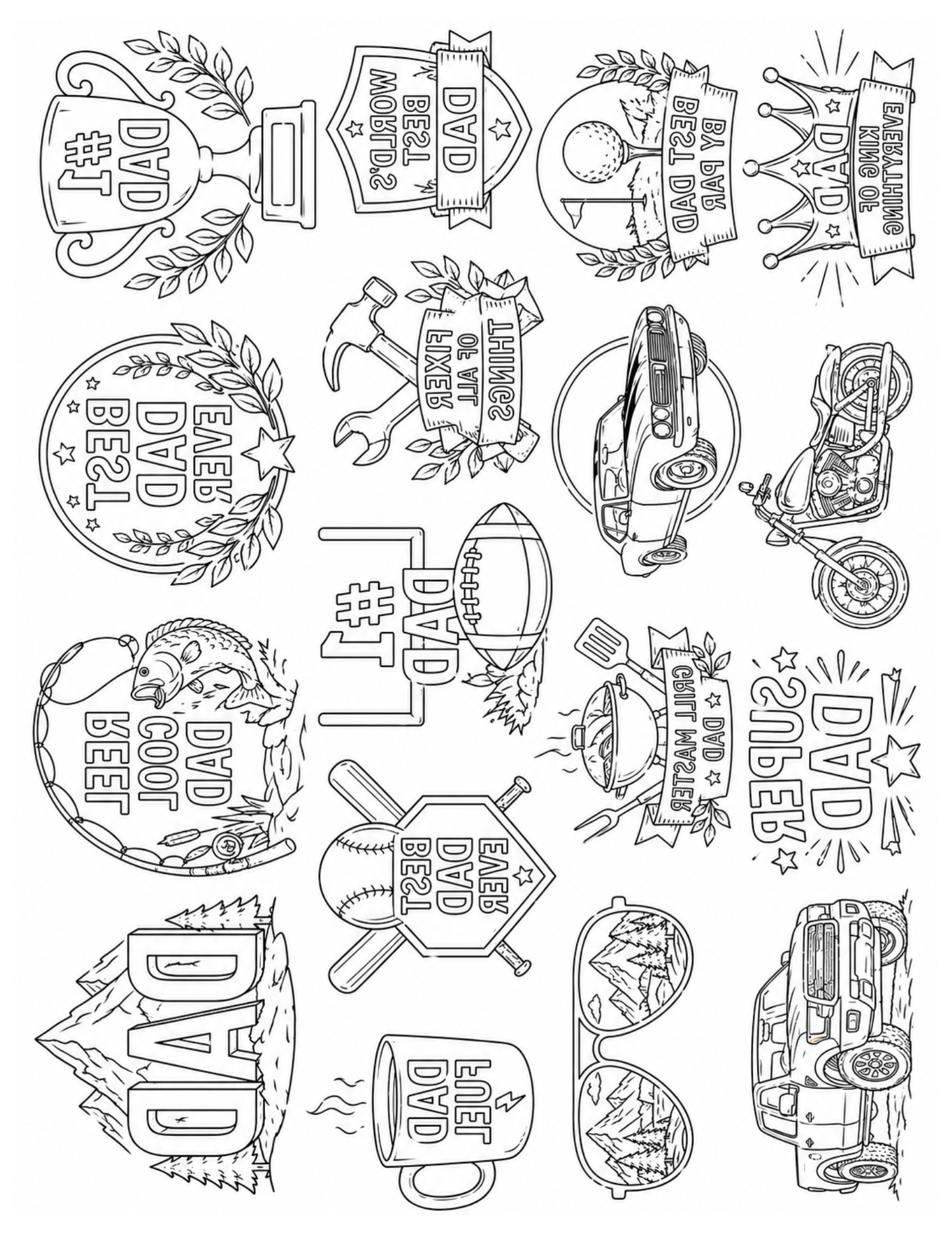 [DIGITAL DOWNLOAD] Sublimation Coloring Book: Father's Day - Artesprix