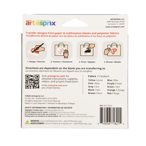 Artesprix® Thermal Transfer Sublimation Markers (10/PKG)